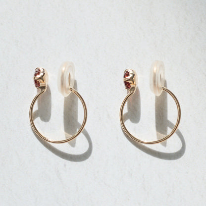 K10  誕生石 イヤリング（1月：ガーネット）| 55-7081