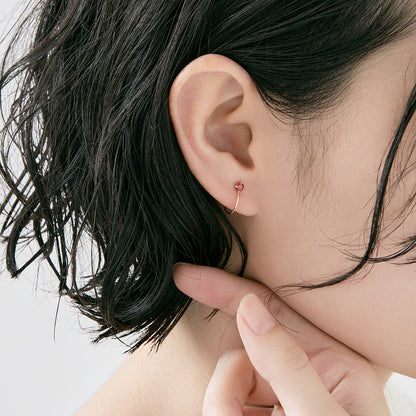 K10  誕生石 イヤリング（1月：ガーネット）| 55-7081