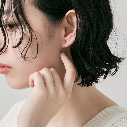 K10  誕生石 イヤリング（1月：ガーネット）| 55-7081
