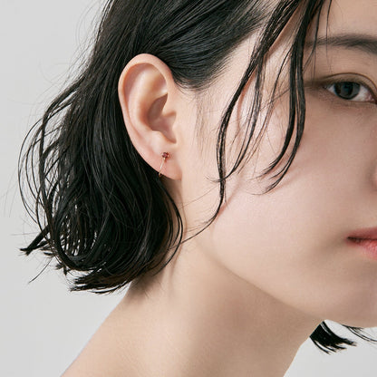 K10  誕生石 イヤリング（1月：ガーネット）| 55-7081