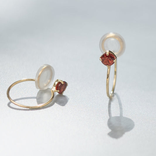 K10  誕生石 イヤリング（1月：ガーネット）| 55-7081