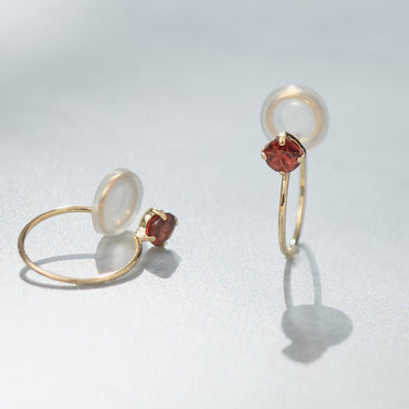 K10  誕生石 イヤリング（1月：ガーネット）| 55-7081