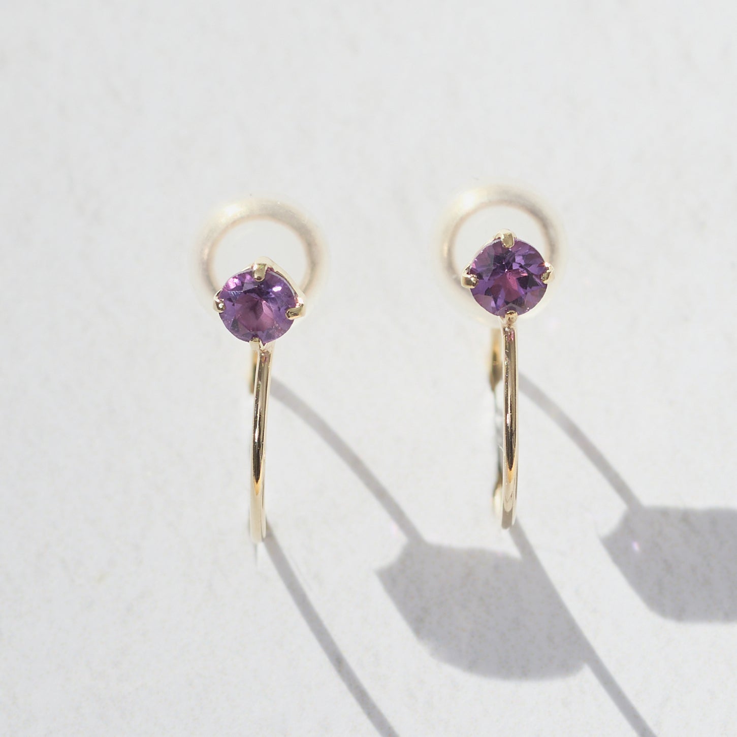 K10  誕生石 イヤリング（2月：アメジスト）| 55-7082