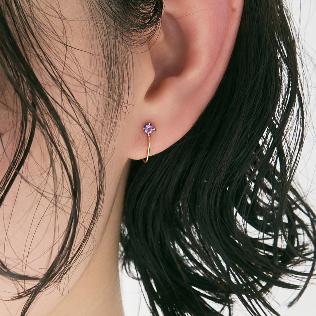 K10  誕生石 イヤリング（2月：アメジスト）| 55-7082