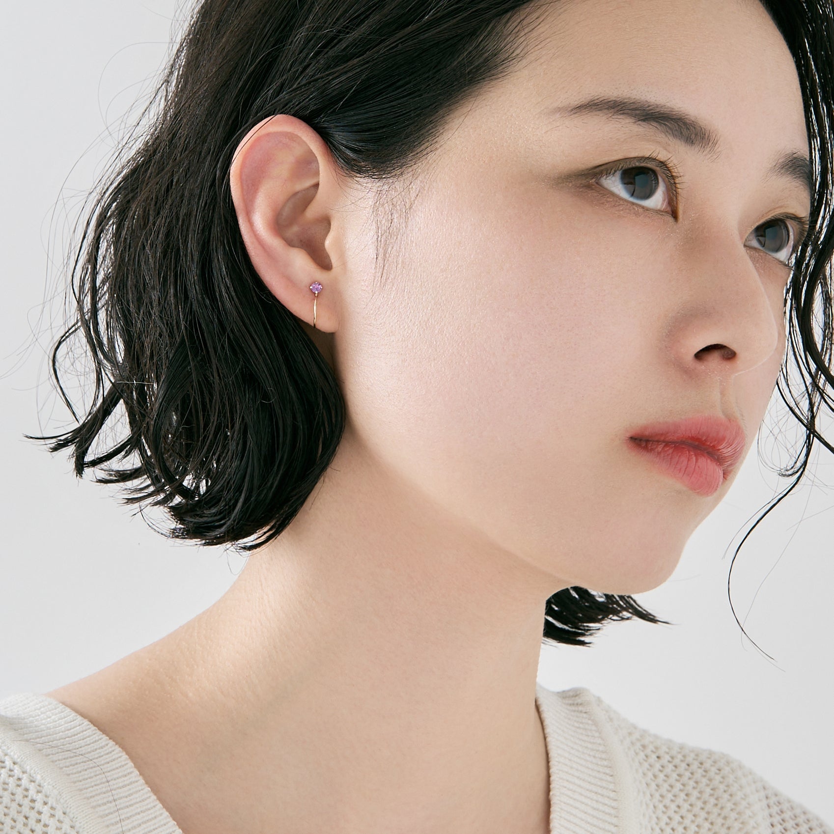 K10  誕生石 イヤリング（2月：アメジスト）| 55-7082