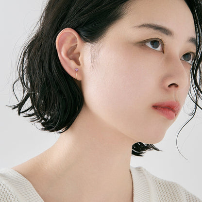 K10  誕生石 イヤリング（2月：アメジスト）| 55-7082