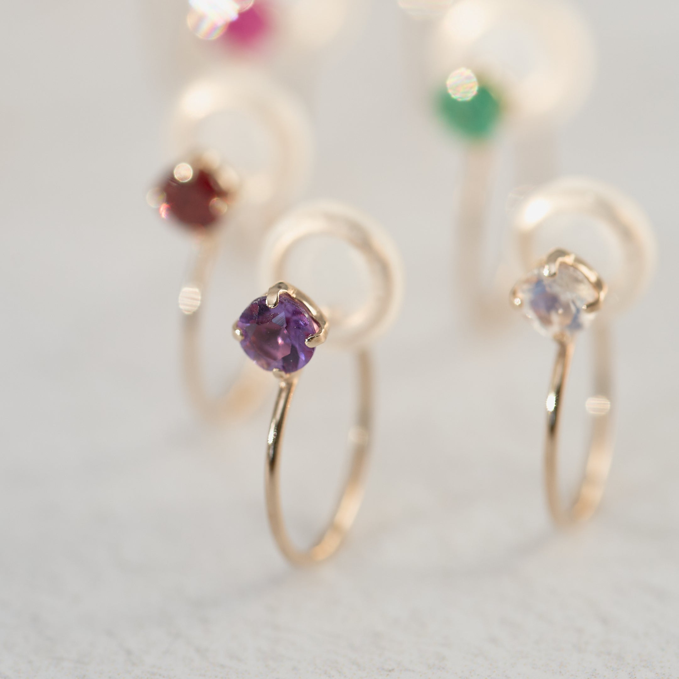 K10  誕生石 イヤリング（2月：アメジスト）| 55-7082