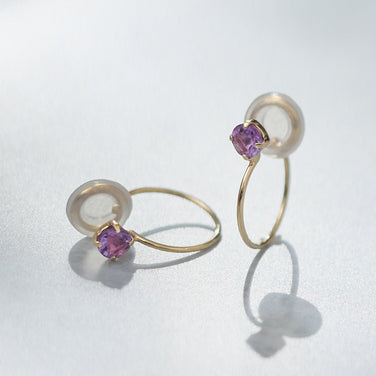 K10  誕生石 イヤリング（2月：アメジスト）| 55-7082