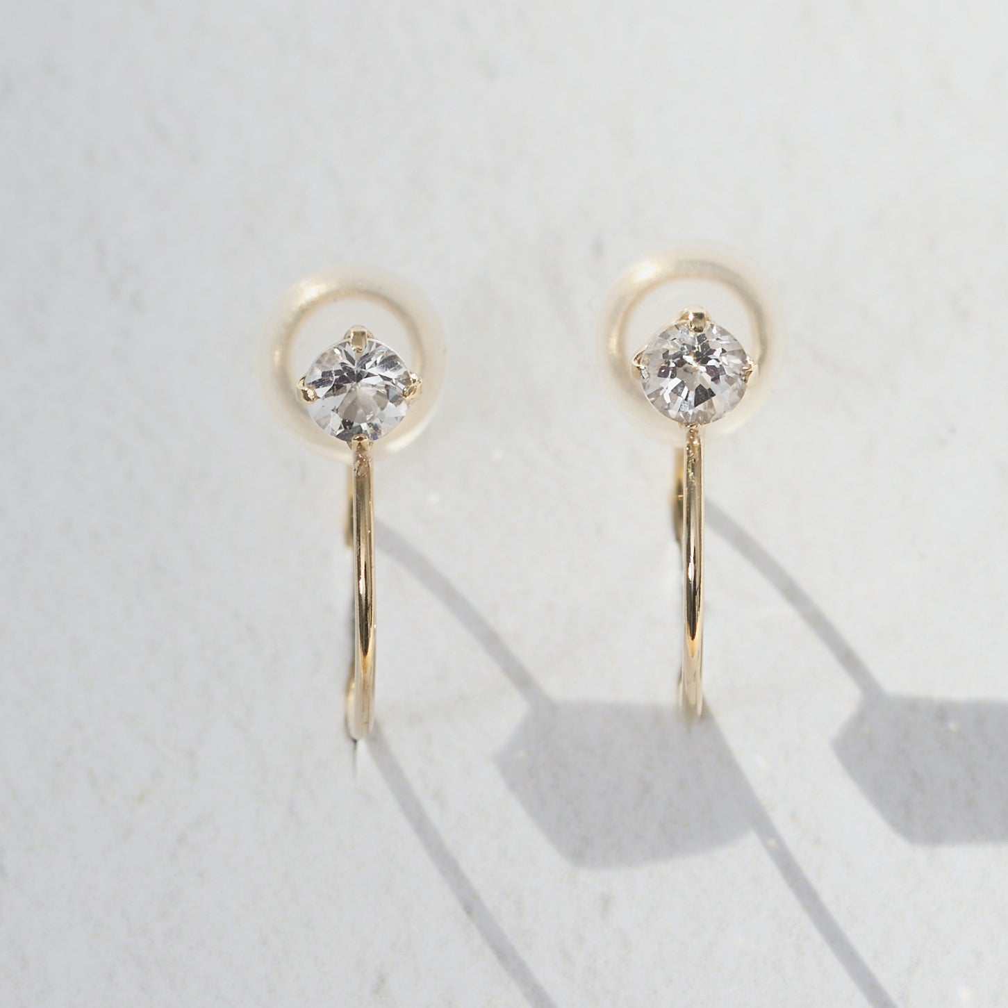 K10 誕生石 イヤリング（4月：ホワイトトパーズ）| 55-7084