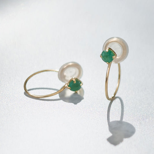 K10 誕生石 イヤリング（5月：エメラルド）| 55-7085