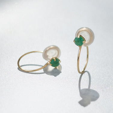 K10 誕生石 イヤリング（5月：エメラルド）| 55-7085