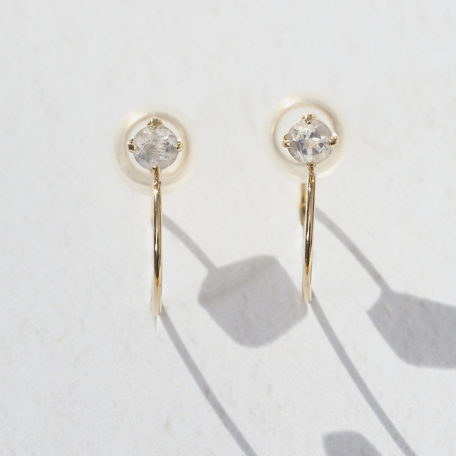 K10 誕生石 イヤリング（6月：ムーンストーン）| 55-7086