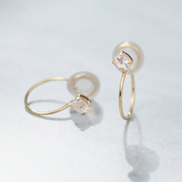 K10 誕生石 イヤリング（6月：ムーンストーン）| 55-7086