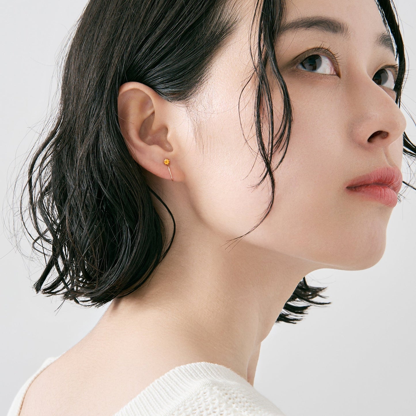 K10 誕生石 イヤリング（11月：シトリン）| 55-7091