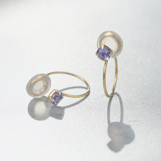 K10 誕生石 イヤリング（12月：タンザナイト）| 55-7082