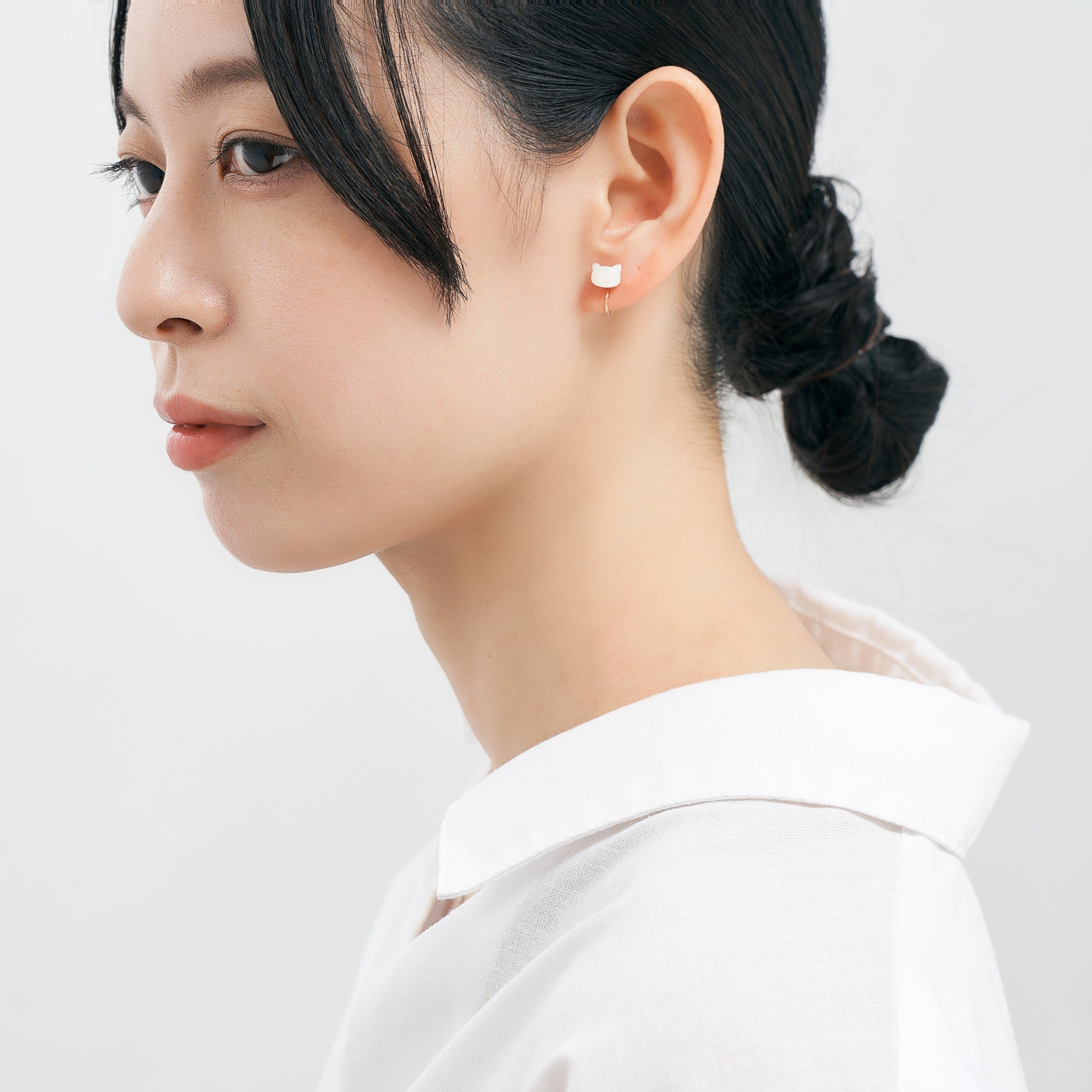 K10 シロネコ イヤリング ❘ 55-7579