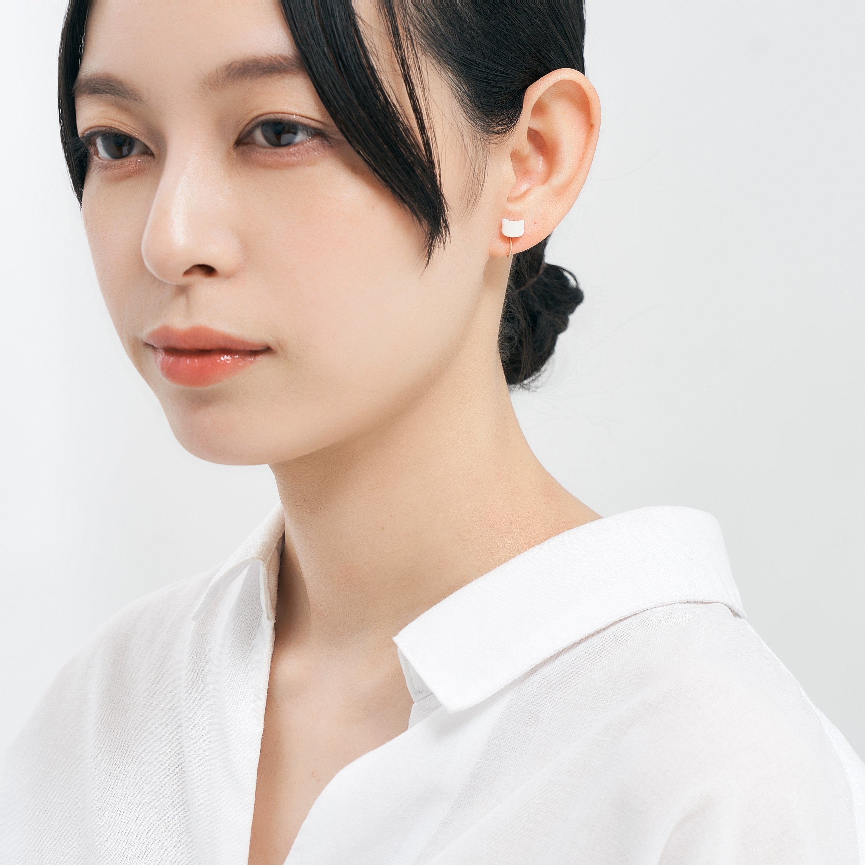 K10 シロネコ イヤリング ❘ 55-7579