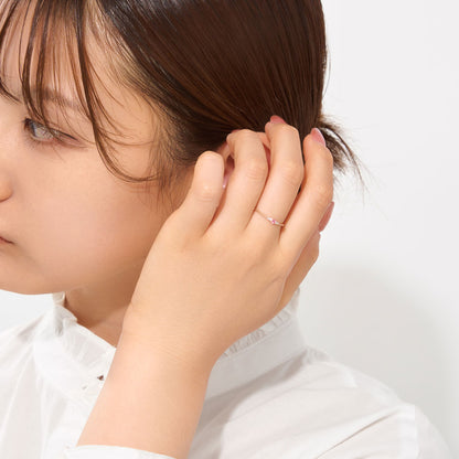 K10 誕生石 ミルデザインリング（10月：ピンクトルマリン）｜36-1820