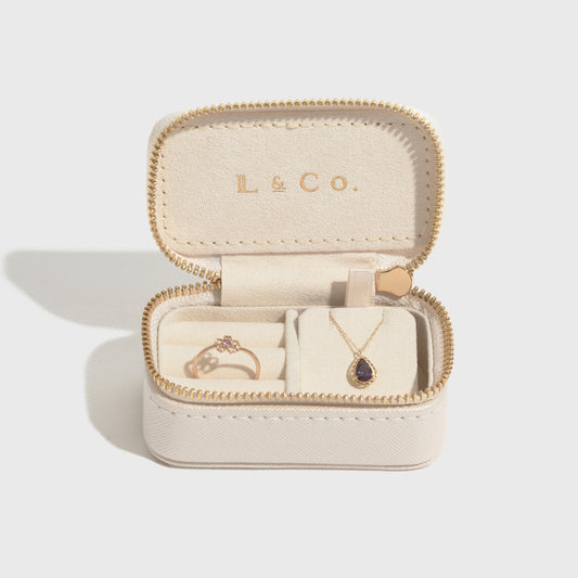 [Jewelry box] Pearl white x gold (small) | 96-4967