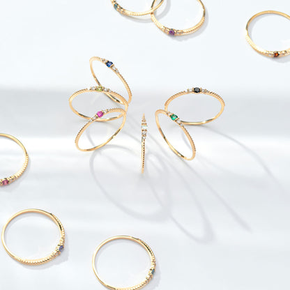 K10 誕生石 ミルデザインリング（9月：サファイア）｜36-1819