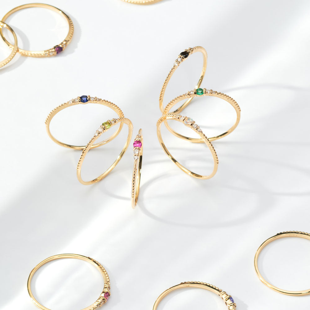 K10 誕生石 ミルデザイン リング（4月：ブラックダイヤモンド）｜36