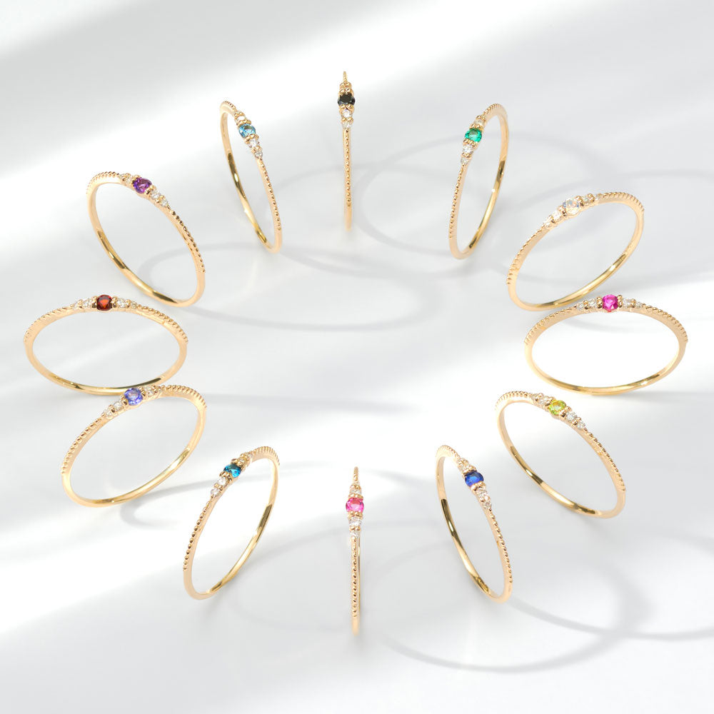 K10 誕生石 ミルデザインリング（9月：サファイア）｜36-1819