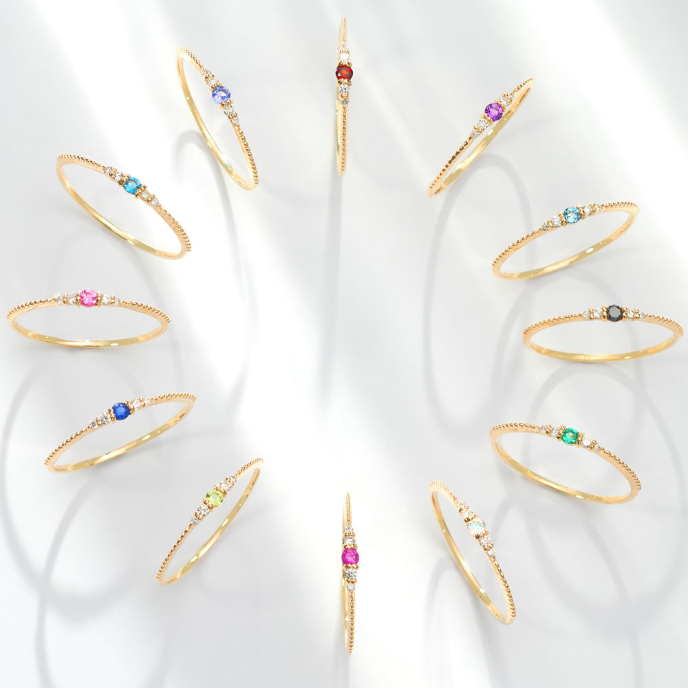 K10 誕生石 ミルデザインリング（9月：サファイア）｜36-1819