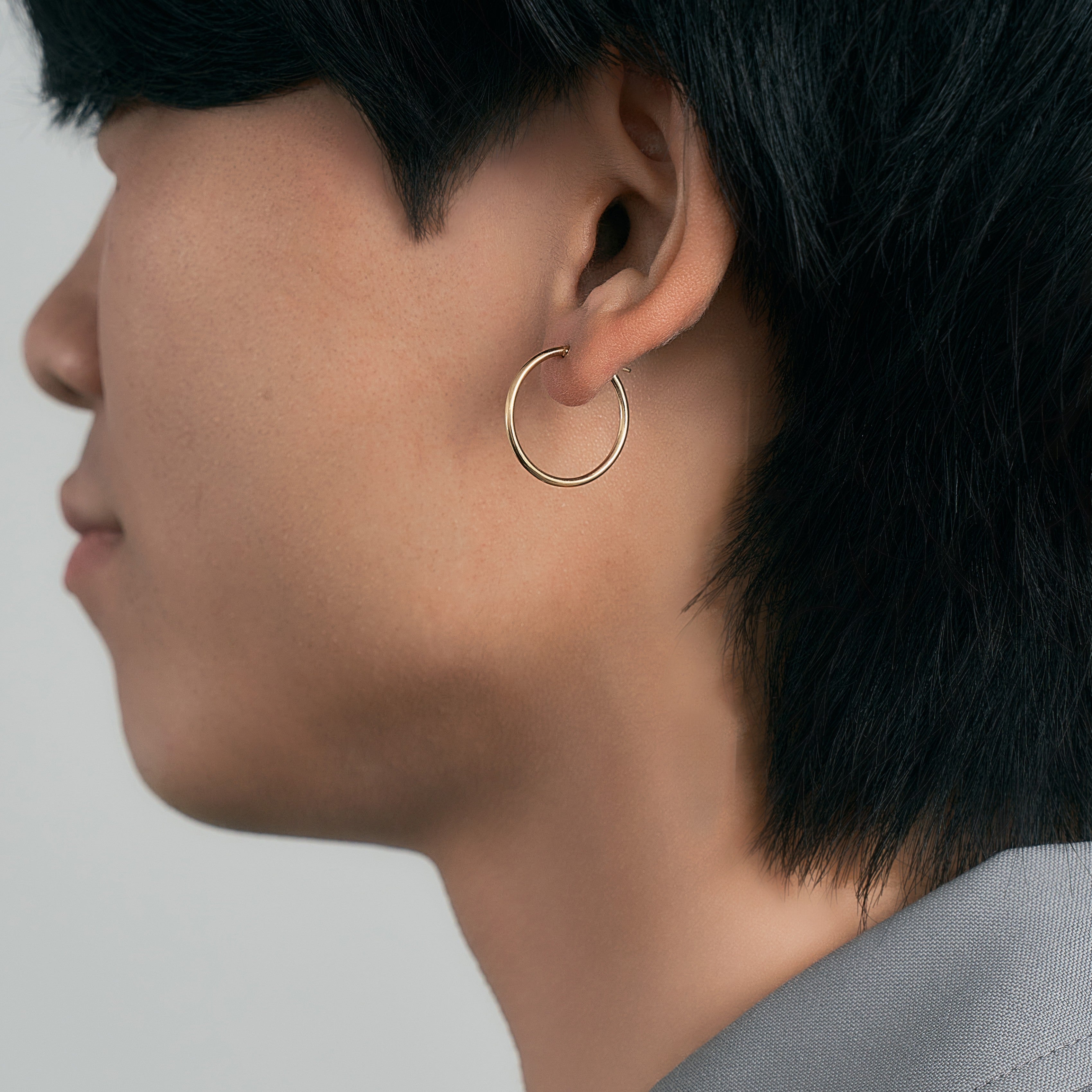 K18 フープピアス（Mサイズ-細） – L&Co.
