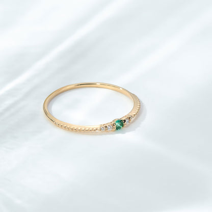 K10 誕生石 ミルデザインリング（5月：エメラルド）｜36-1815