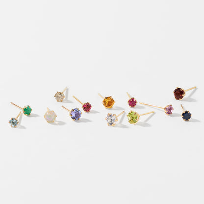 K18 誕生石 スタッドピアス 4mm（11月：シトリン）｜96-3211
