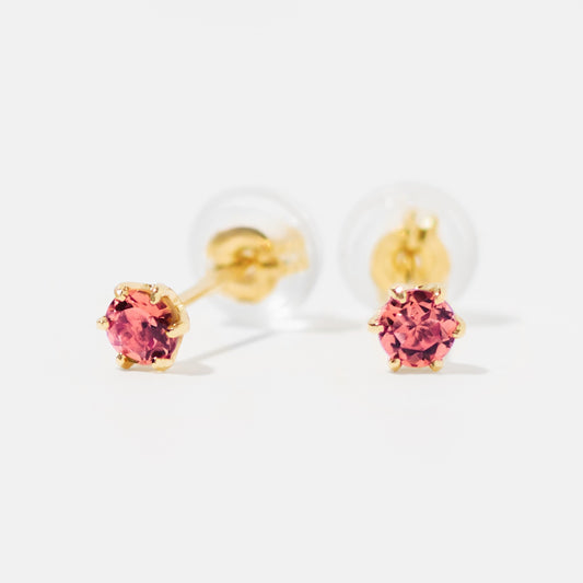 K18 誕生石 スタッドピアス 3mm（10月：ピンクトルマリン）｜96-3180