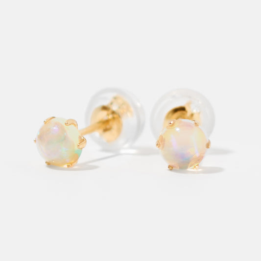 K18 誕生石 スタッドピアス 4mm（10月：オパール）｜96-3210
