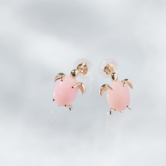 K10 カメ スタッドピアス（ピンク）｜96-3261