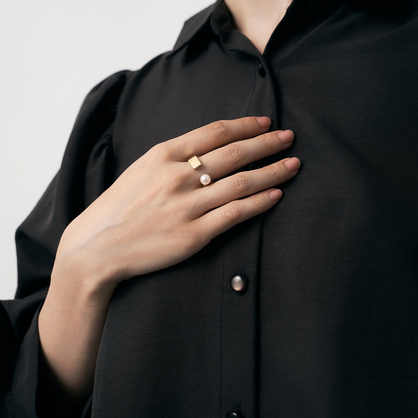 【lilo】Octagon pearl ring