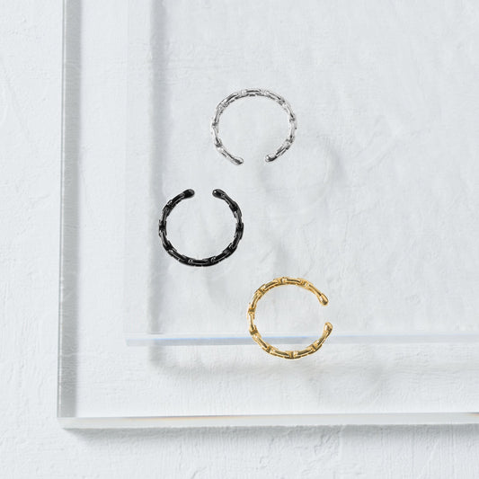 SV925 ユニセックス チェーン風 イヤーカフ（W/Y/B）