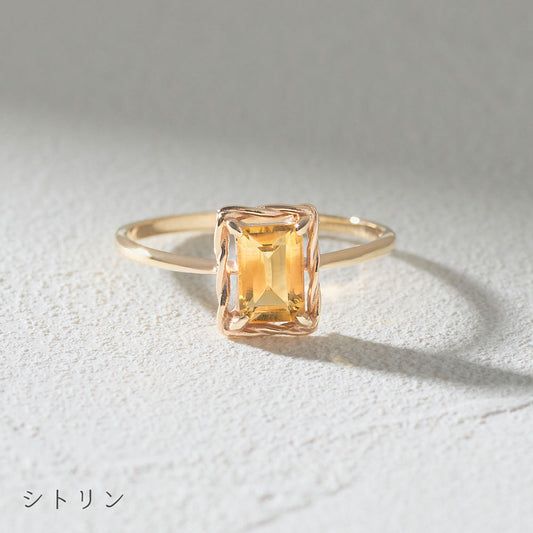 【受注生産】K10 ツイストリング(シトリン）｜36-2508