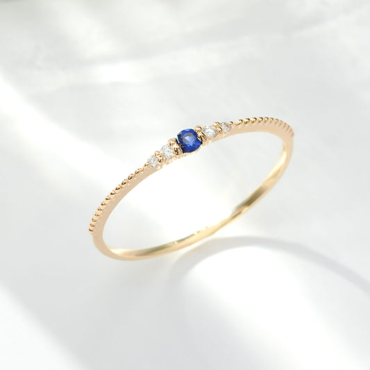 K10 誕生石 ミルデザインリング（9月：サファイア）｜36-1819