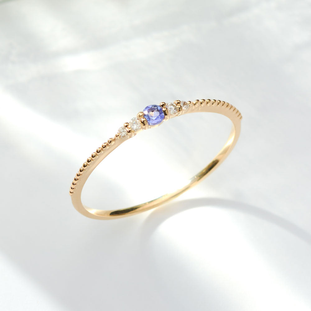 K10 誕生石 ミルデザインリング（12月：タンザナイト）｜36-1822