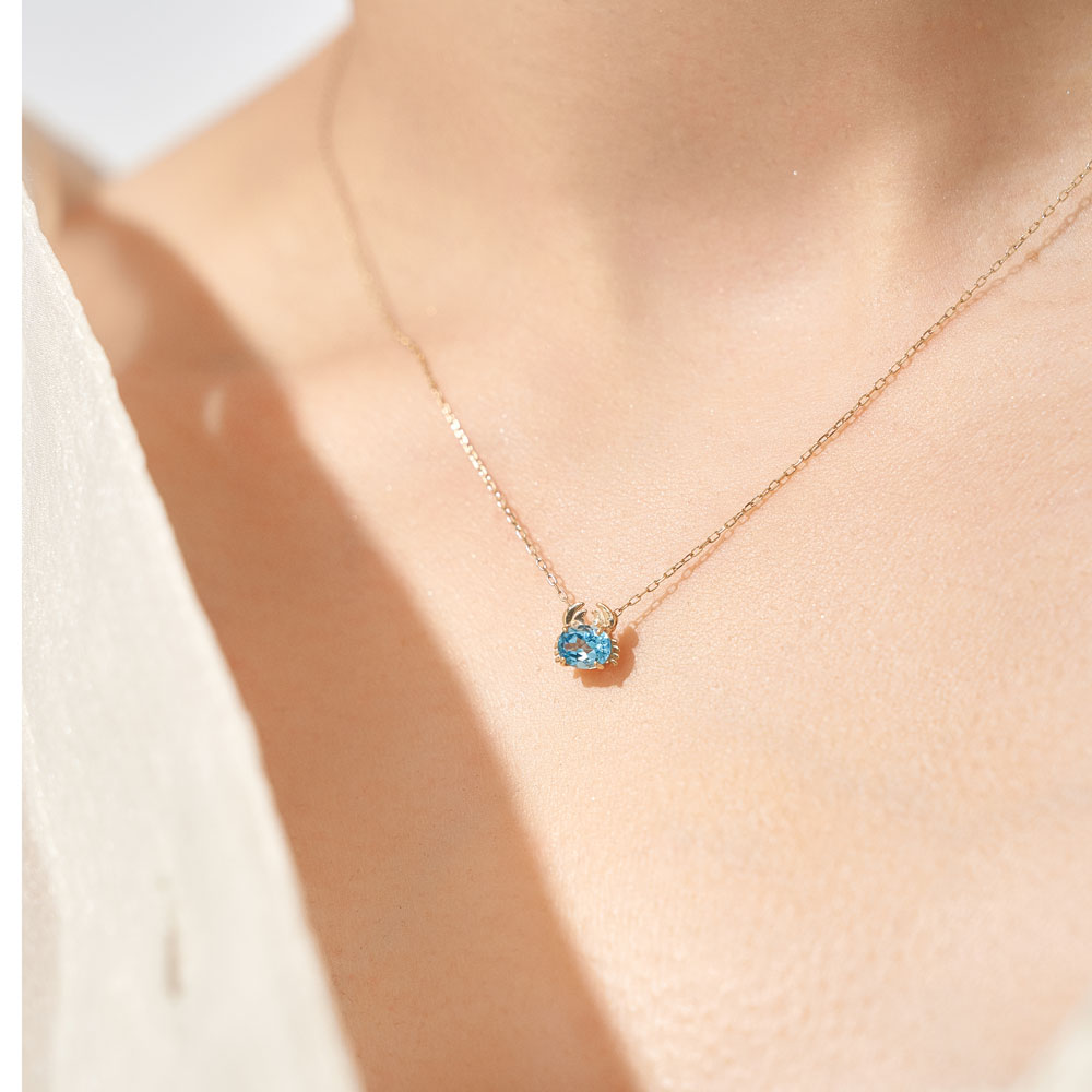 K10YG カニ ネックレス（ブルー）｜63-8810