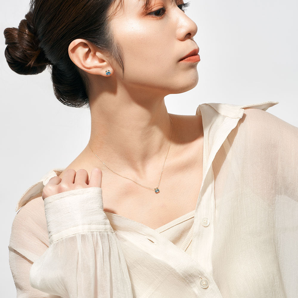 K10YG カニ ネックレス（ブルー）｜63-8810