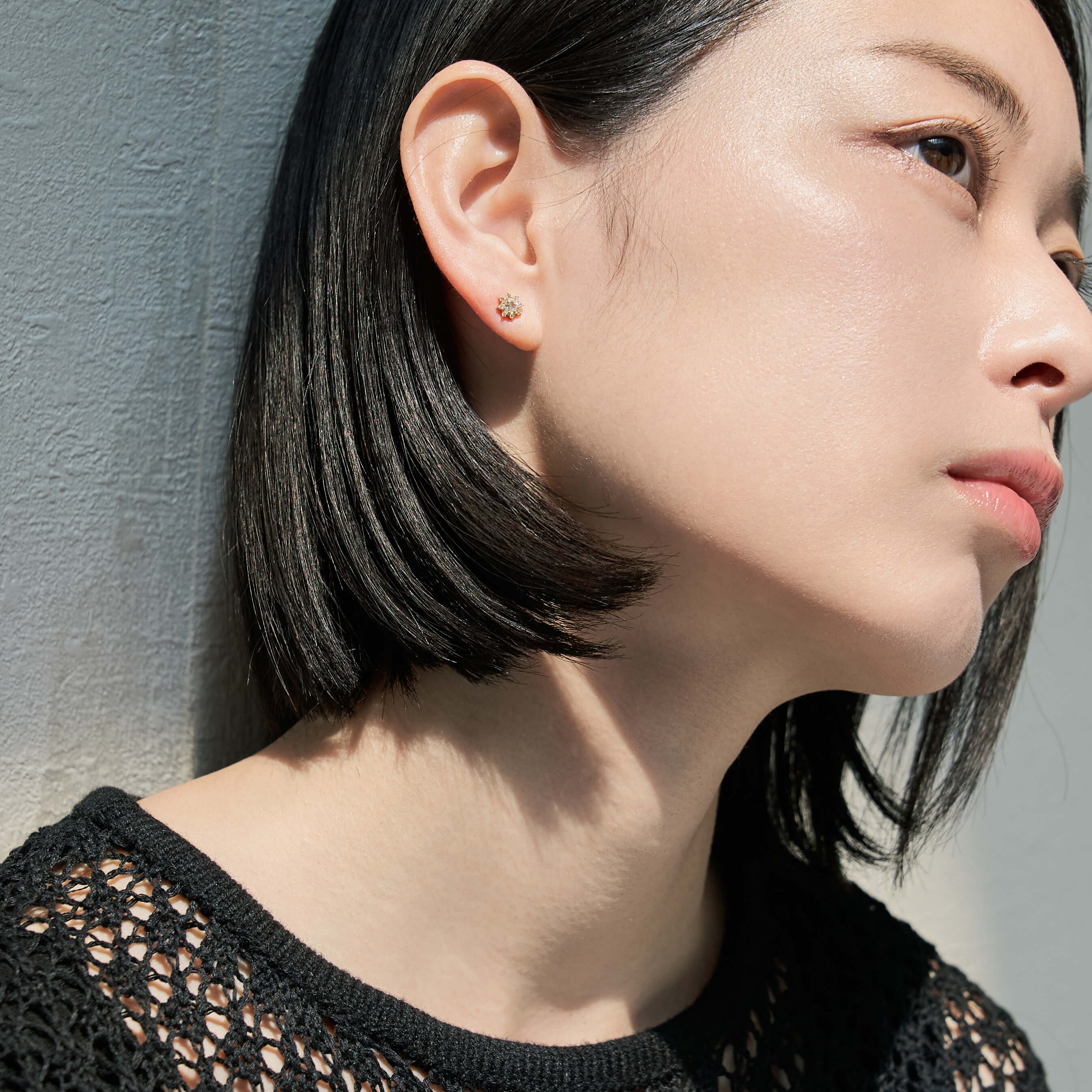 K18 誕生石×ダイヤモンド スタッドピアス （6月：ムーンストーン） – L&Co.