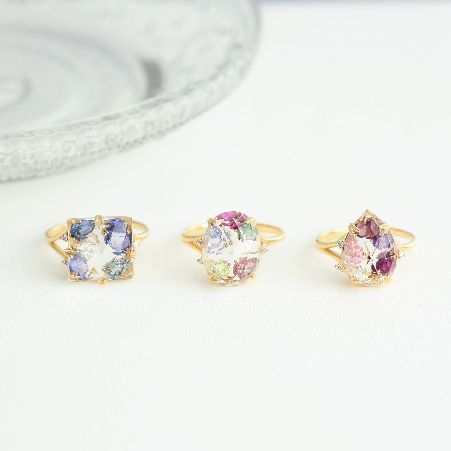 K18 color stone ring ｜96-2088