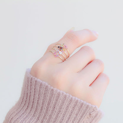 [Made to order] K10 color stone ring | 36-2151-2155