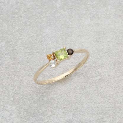 [Made to order] K10 color stone ring | 36-2151-2155