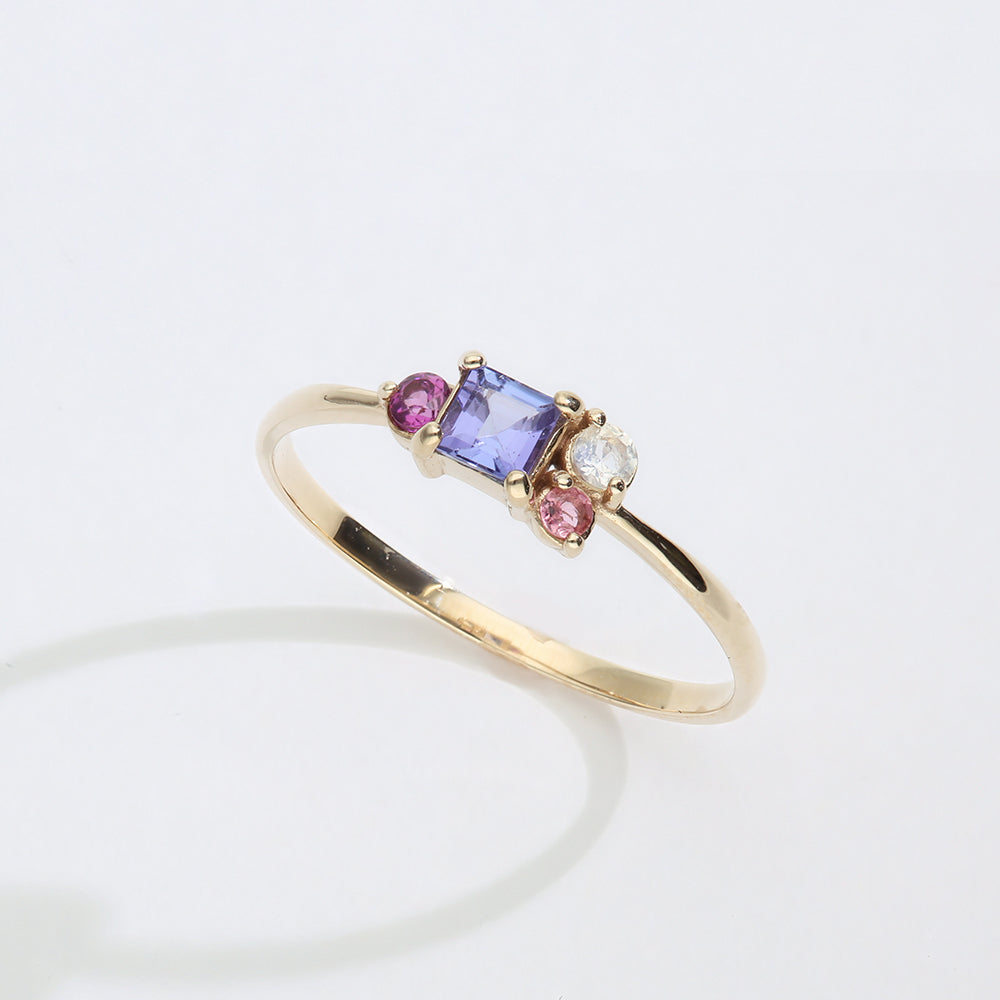 [Made to order] K10 color stone ring | 36-2151-2155