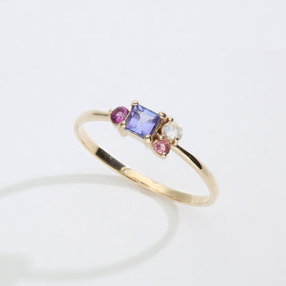 [Made to order] K10 color stone ring | 36-2151-2155