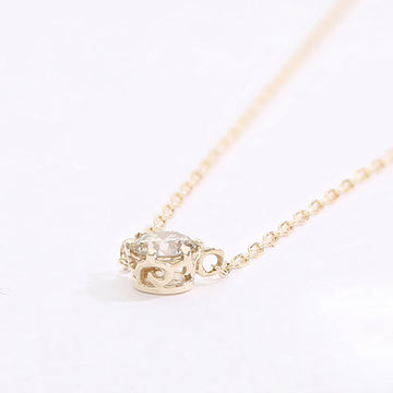 [Auf Bestellung gefertigt] K10 Diamant 0,10 ct Halskette｜60-8178