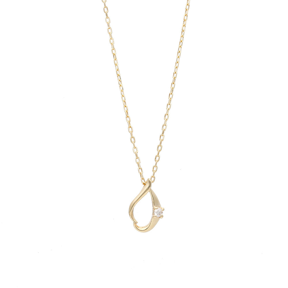 [Made to order] K10 diamond 0.01ct necklace | 60-9142