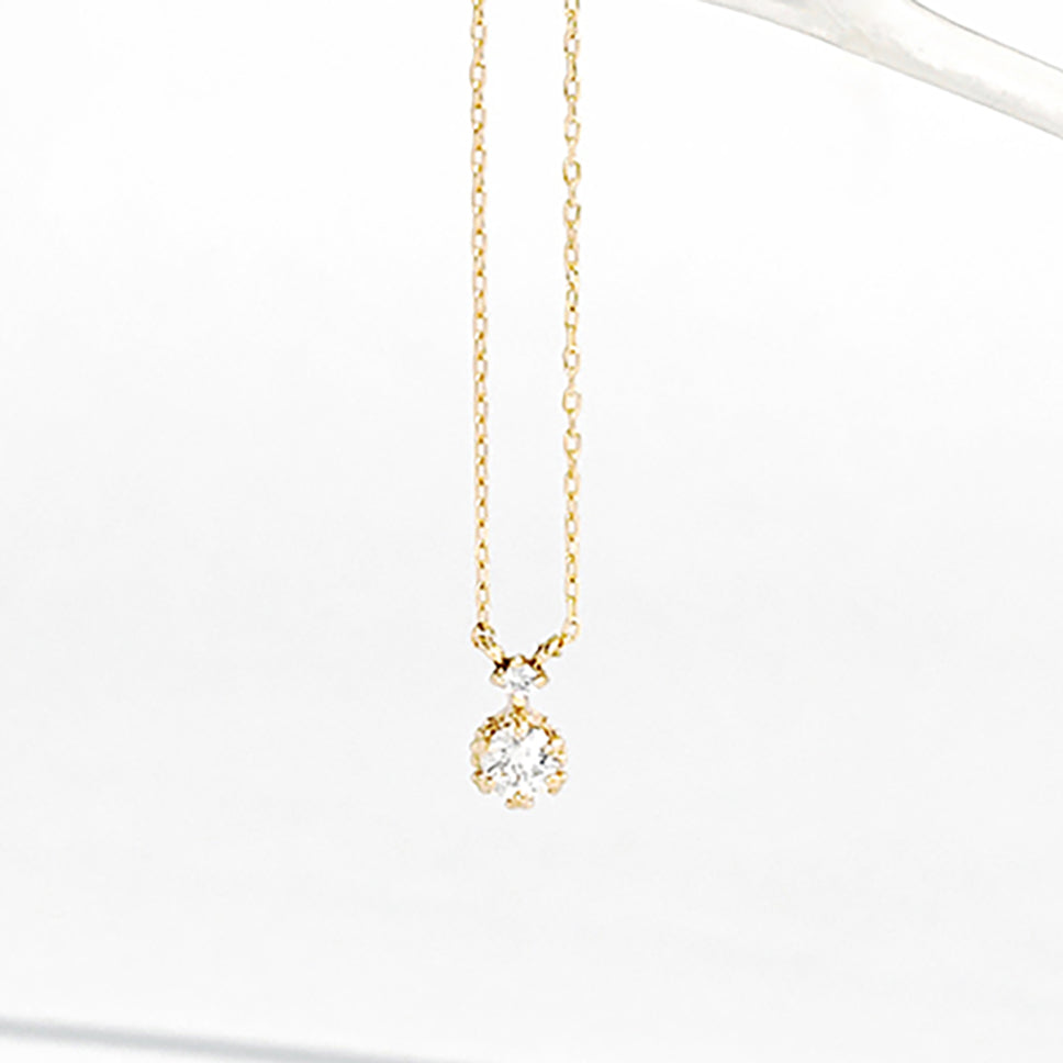 [Made to order] K10 diamond 0.10ct necklace | 60-9143