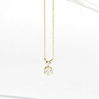 [Made to order] K10 diamond 0.10ct necklace | 60-9143